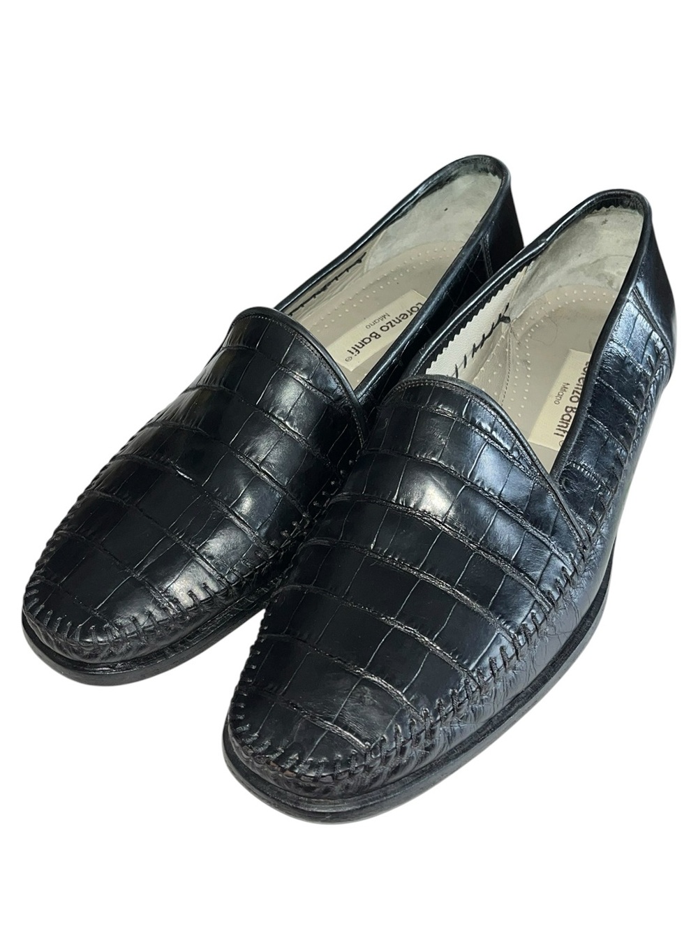 Vintage Lorenzo Banfi Black Italian Dress Loafers - Size 10M